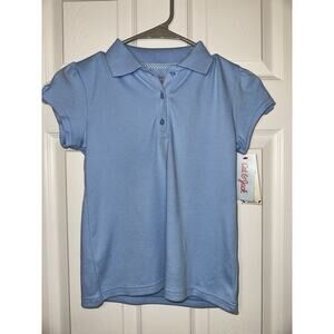Cat & Jack Light Blue Short Sleeve Uniform Polo Shirt Girls Size Medium (8)